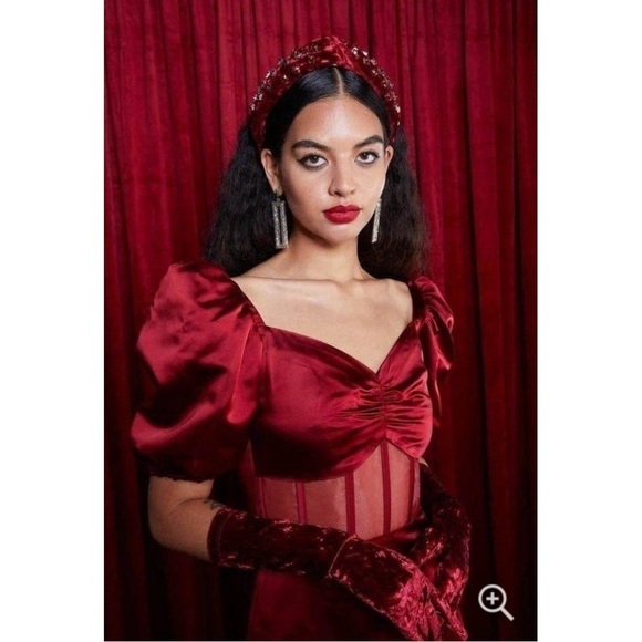 Autumn Adeigbo Clarette corset Dress Deep Red Womens mini Size 10 NEW - Picture 4 of 12